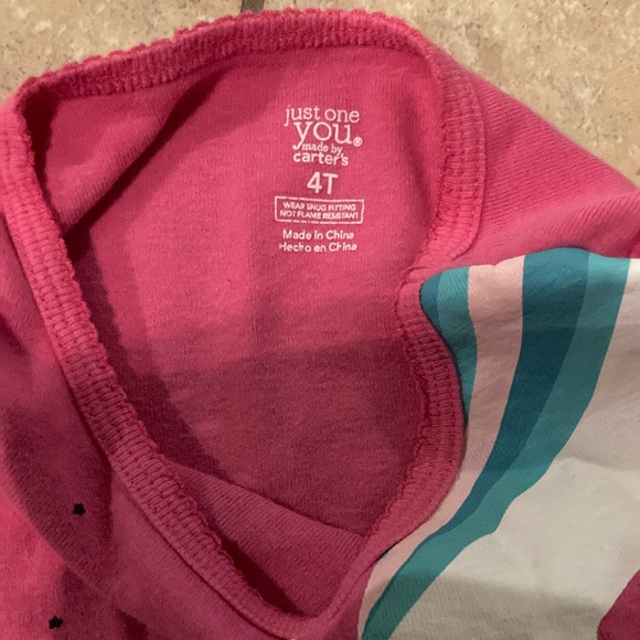 Carter's Pink and White Long Sleeve Unicorn Tee - Picture 3 of 4